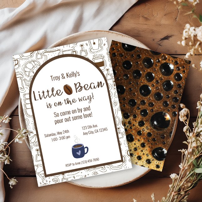 Little Bean Coffee Themed Baby Shower Invitation  (Creator Uploaded)
