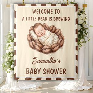 Little Bean Is Brewing Coffee Baby Shower Backdrop Tapestry