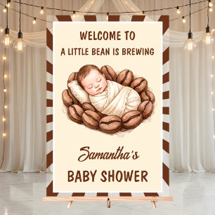 Little Bean Is Brewing Coffee Baby Shower Welcome Acrylic Sign