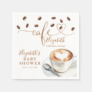 Little Bean Is Brewing Coffee Cafe Baby Shower Napkin