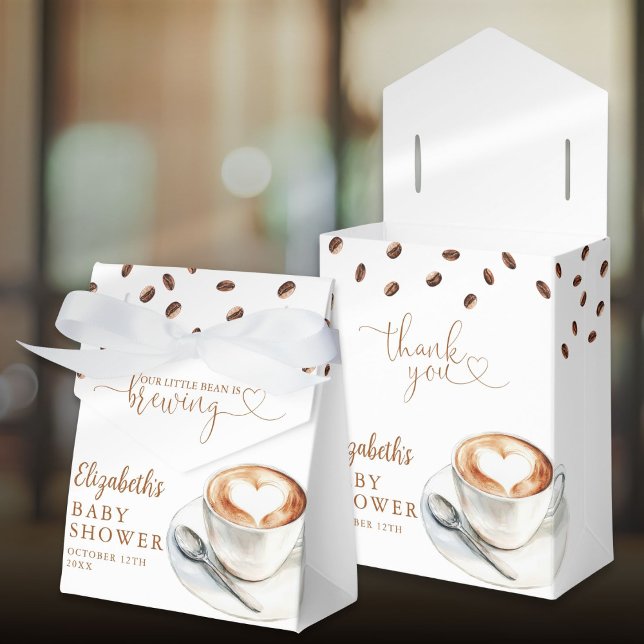Little Bean Is Brewing Coffee Theme Baby Shower Favour Box (Little Bean Is Brewing Coffee Theme Baby Shower Favor Boxes)