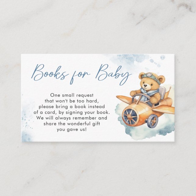 Little Bear Baby Shower Books For Baby Enclosure Card (Front)