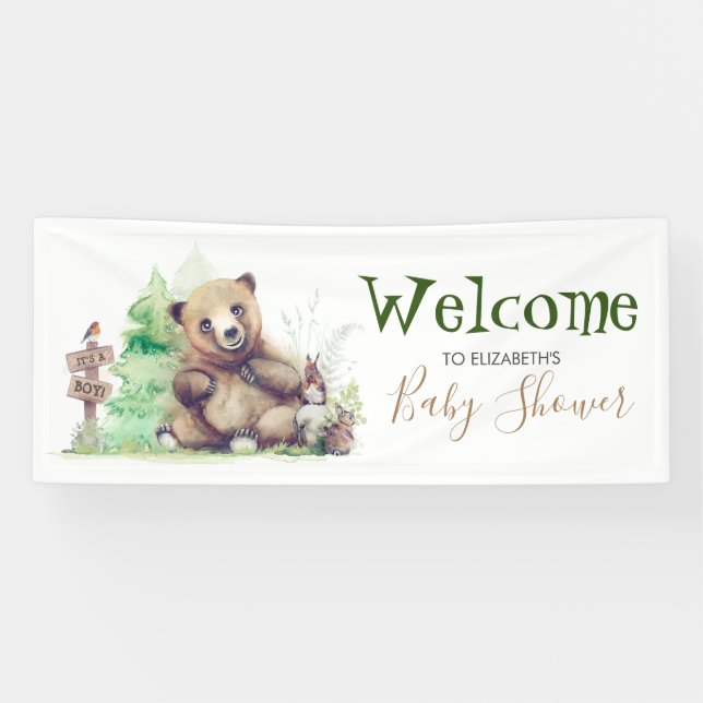 Little Bear Baby Shower Welcome Banner (Horizontal)