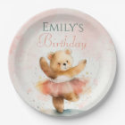 Little bear ballerina watercolor pink Birthday 
