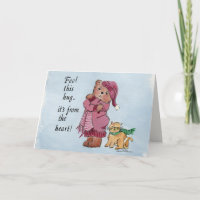 Little Bear Caricature Gives a Hug From the Heart 