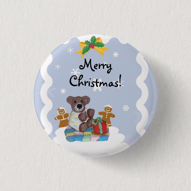 Little Bear Christmas Button (Front)