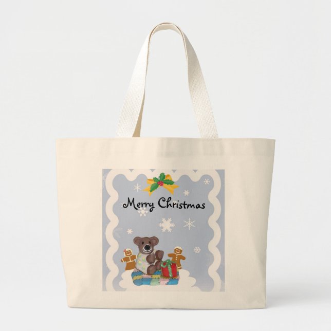 Little Bear Christmas Jumbo Tote Bag (Front)