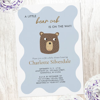 Little Bear Cub Baby Shower Invitation