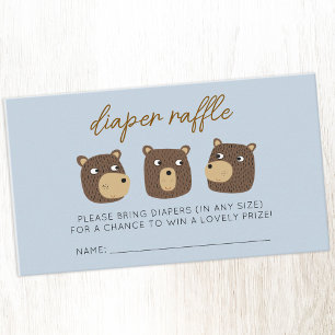 Little Bear Cub Diaper Raffle Enclosure Card