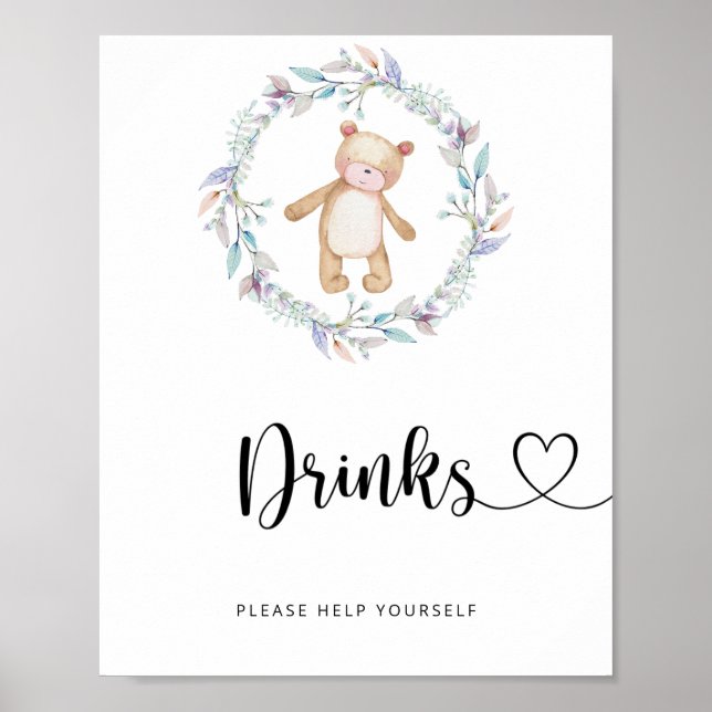 little bear Drinks help yourself Poster (Front)