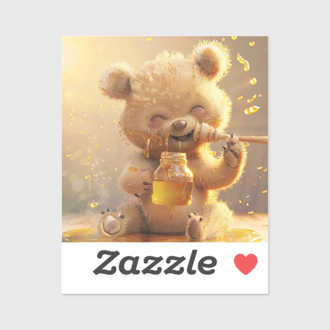 Little bear eating honey (Sheet)
