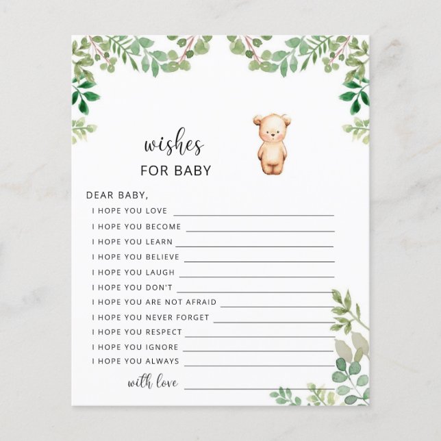 Little bear fall wishes for baby (Front)