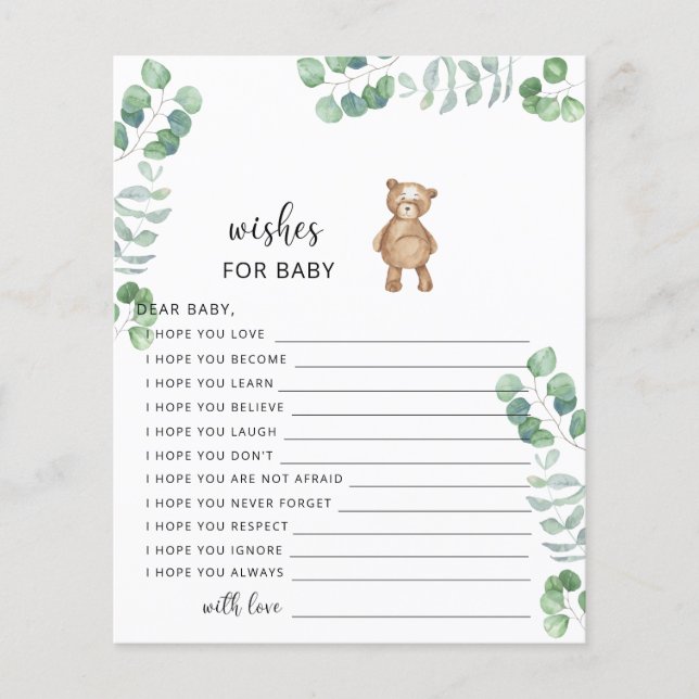Little bear fall wishes for baby (Front)