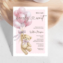 Little Bear Girl Baby Shower Teddy Bear Balloons