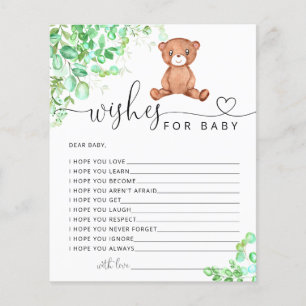 Little bear greenery wishes for baby card