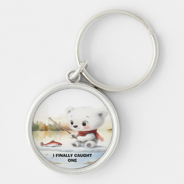 Little Bear Has Finally Landed A Fish Key Ring (Front)