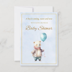 Little Bear holding a balloon Baby Shower