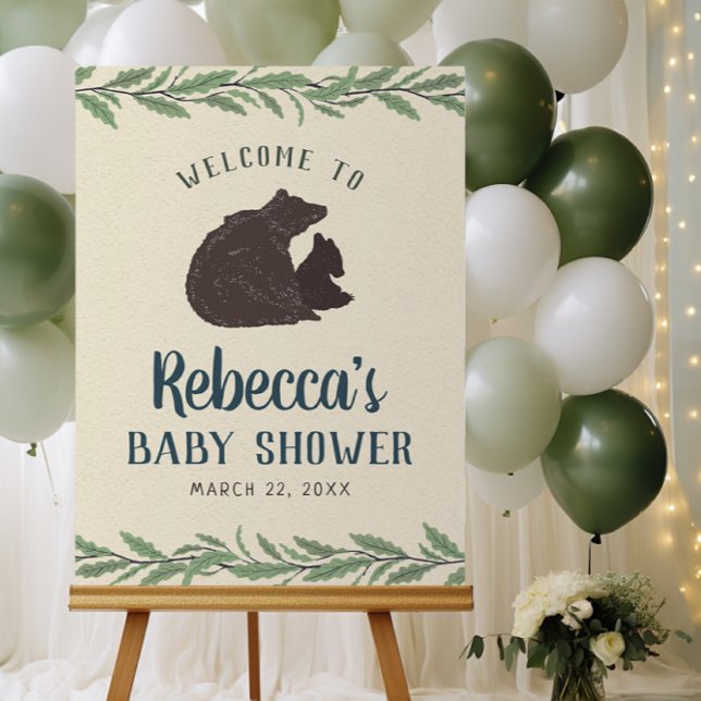 Little Bear Rustic Baby Shower Welcome Sign (Creator Uploaded)