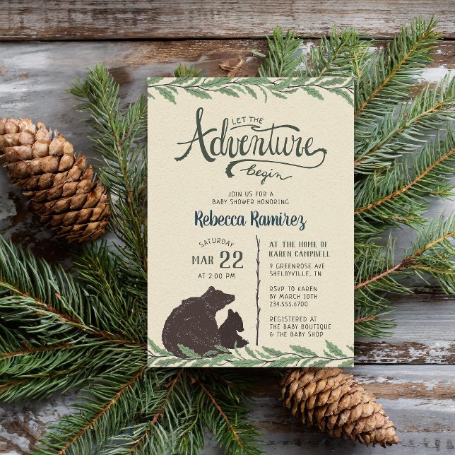 Little Bear Rustic Long Distance Baby Shower Invitation (Creator Uploaded)