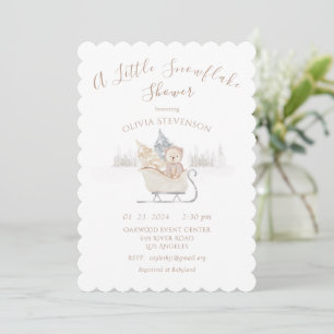 Little Bear Snowflake Baby Shower Invitation