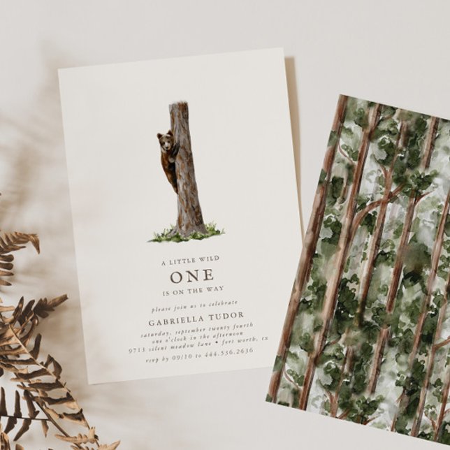 Little Bear Sophisticated Wild Forest Baby Shower Invitation (Available for print & instant digital download!)