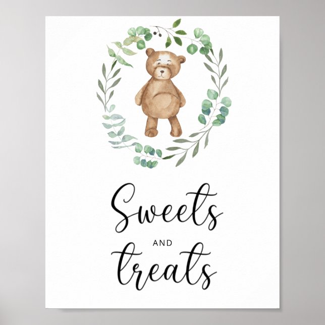 little bear sweets and treats baby shower poster (Front)