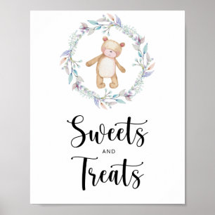 little bear sweets and treats baby shower  poster