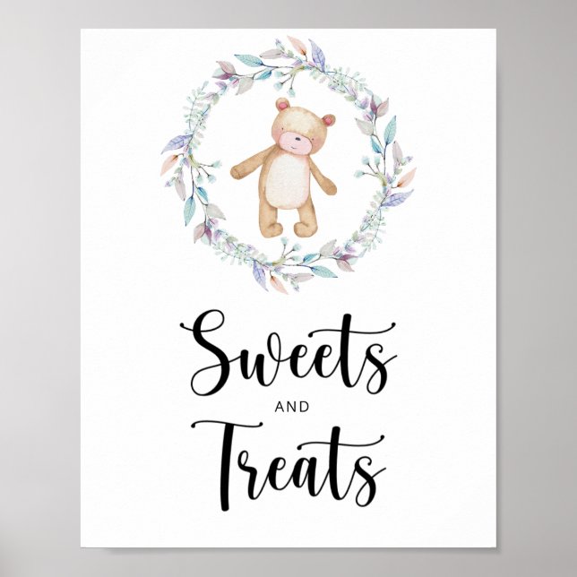 little bear sweets and treats baby shower  poster (Front)