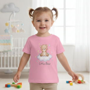 Little Bear Watercolor Cloud Stars Toddler T-Shirt