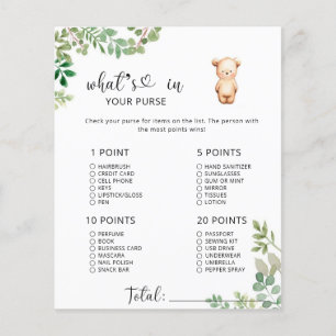 Little bear whats in your purse baby shower game