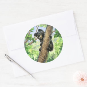 Little Bear with a View Classic Round Sticker