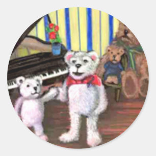 Little Bears Piano Lesson Sticker