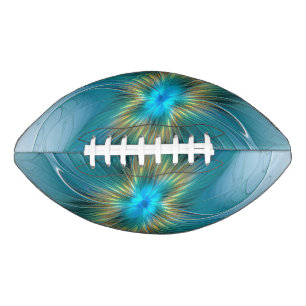 Little Beauty Modern Blue Gold Fractal Art Flower American Football
