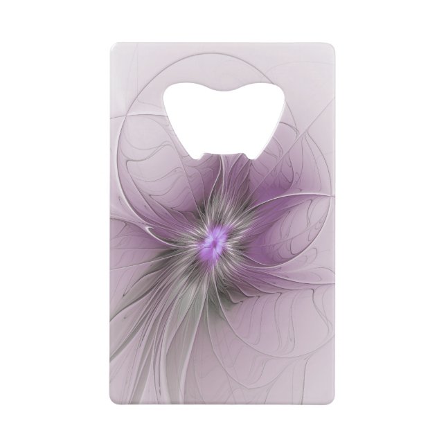 Little Beauty Modern Mauve Grey Fractal Art Flower (Front)