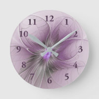Little Beauty Modern Mauve Grey Fractal Art Flower