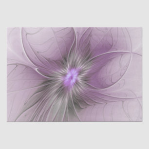 Little Beauty Modern Mauve Grey Fractal Art Flower Tissue Paper