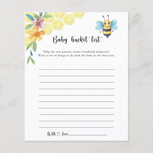 Little Bee - Baby bucket list (Front)