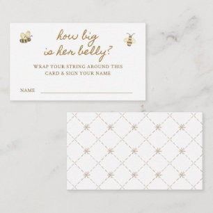 Little Bee Baby Shower Belly Game Enclosure Card