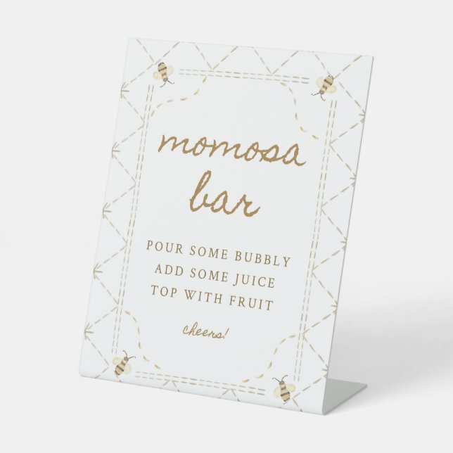 Little Bee Baby Shower Momosa Bar Sign (Front)