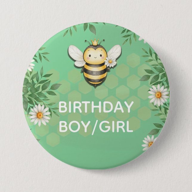 Little bee Birthday Boy/Girl personalized Badge (Front)