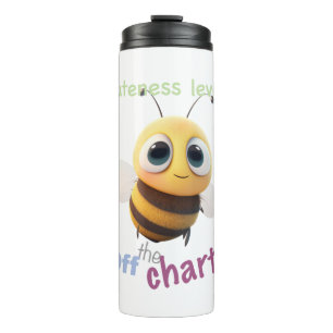 Little Bee Cuteness Level Cute Adorable Funny  Thermal Tumbler