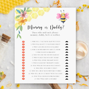 Little Bee - mommy or daddy baby shower game