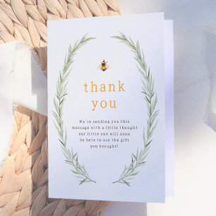 Little Bee   Rustic Baby Shower Thank You Card