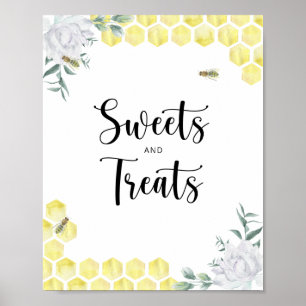 little bee sweets and treats baby shower poster