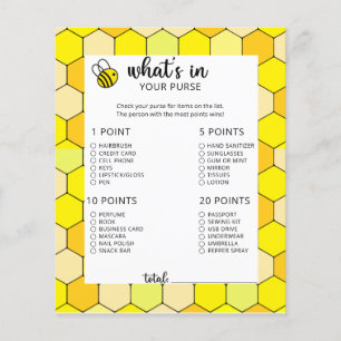 Little bee whats in your purse baby shower game