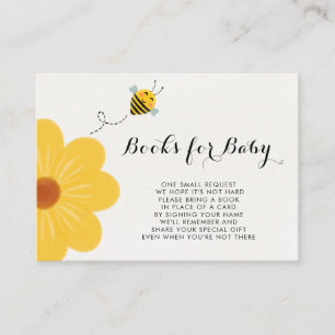 Little Bee Yellow Flower Baby Shower Book Request Enclosure Card
