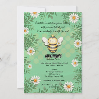 Little Bee's First Buzz: First Birthday Invitation