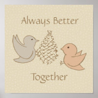 Little Beige Birdies at Feeder - Better Together.