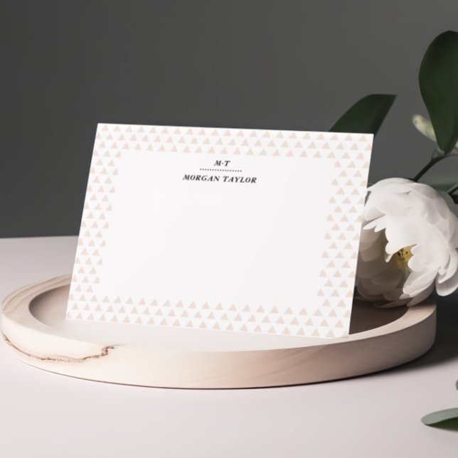 Little Beige Triangles Personalised Note Cards (Creator Uploaded)