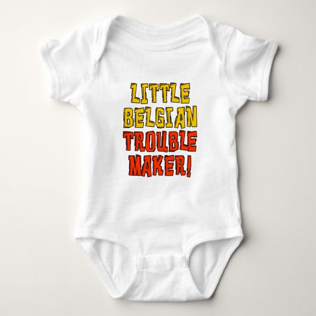 Little Belgian Trouble Maker Baby Bodysuit (Front)